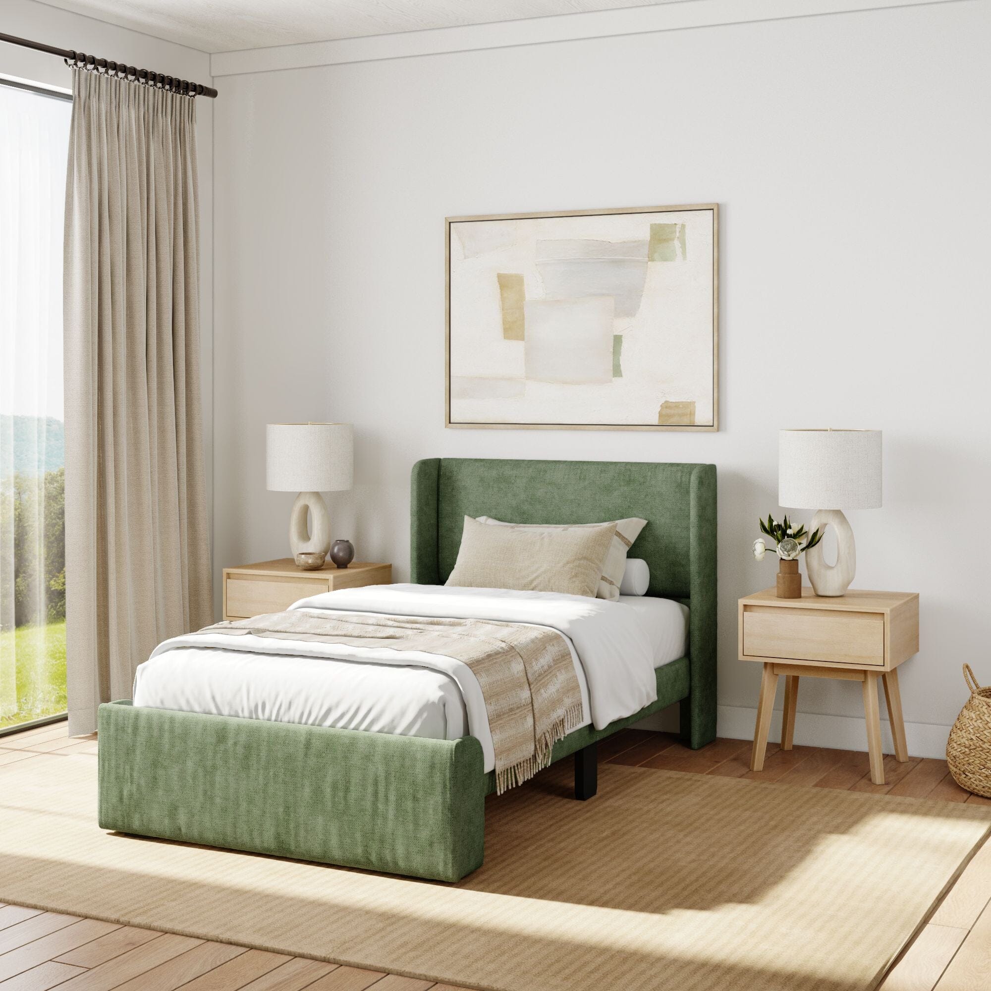 Modern Upholstered Bed - Twin - Image 3