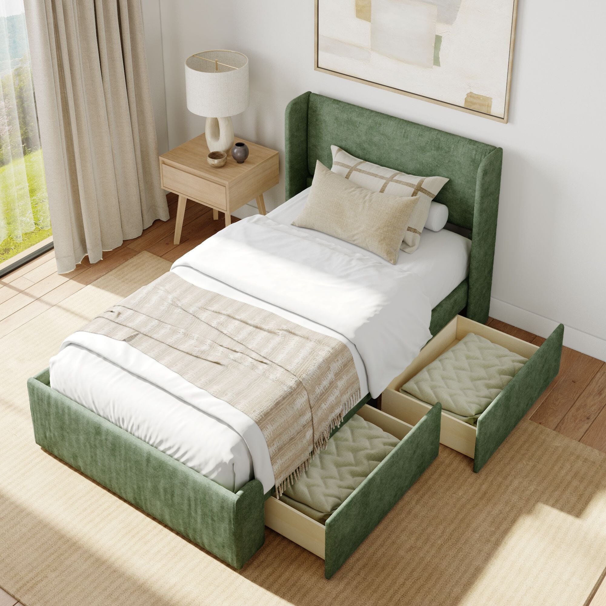Modern Upholstered Bed - Twin - Image 40