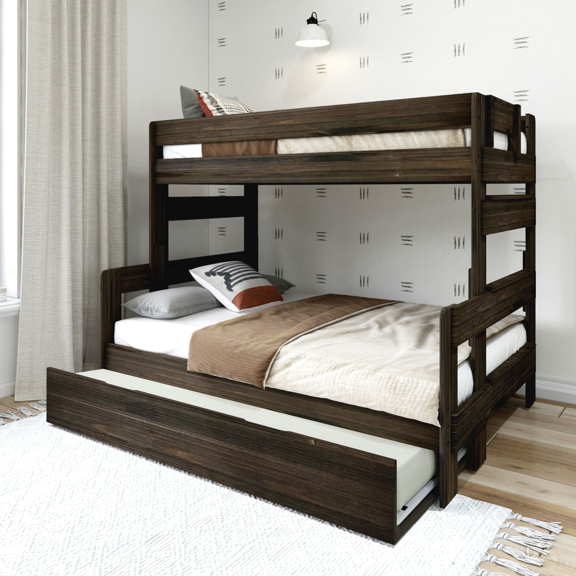 Rustic Twin over Full Bunk Bed + Trundle - Image 4