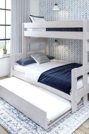 Rustic Twin over Full Bunk Bed + Trundle