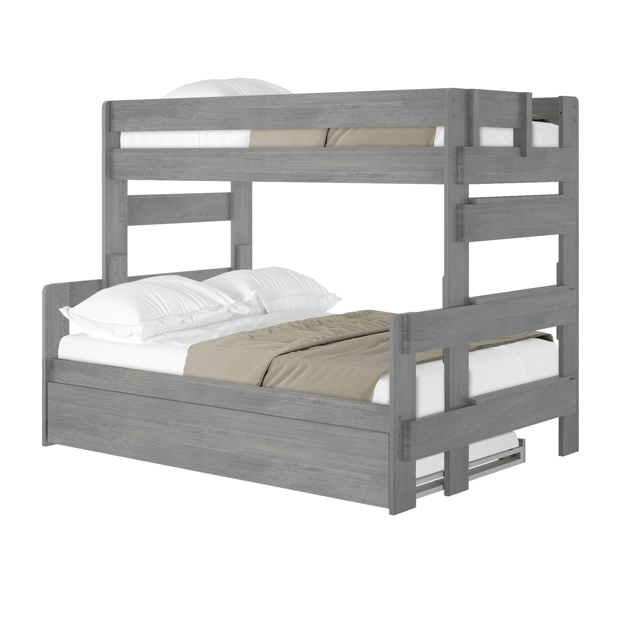 Rustic Twin over Full Bunk Bed + Trundle - Image 9