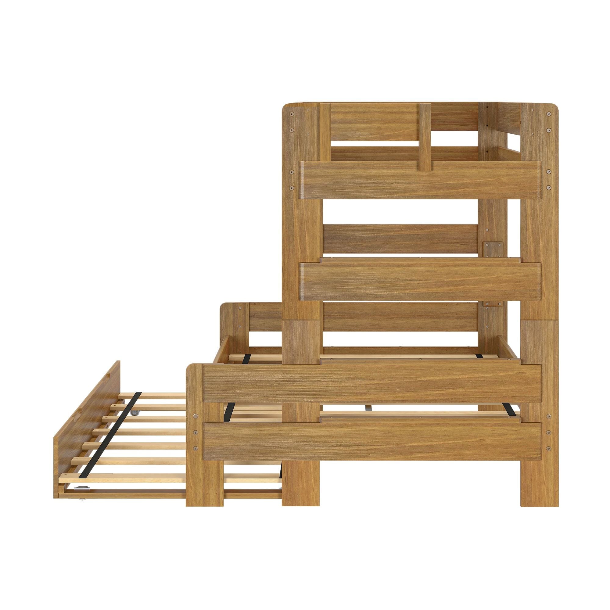 Rustic Twin over Full Bunk Bed + Trundle - Image 21